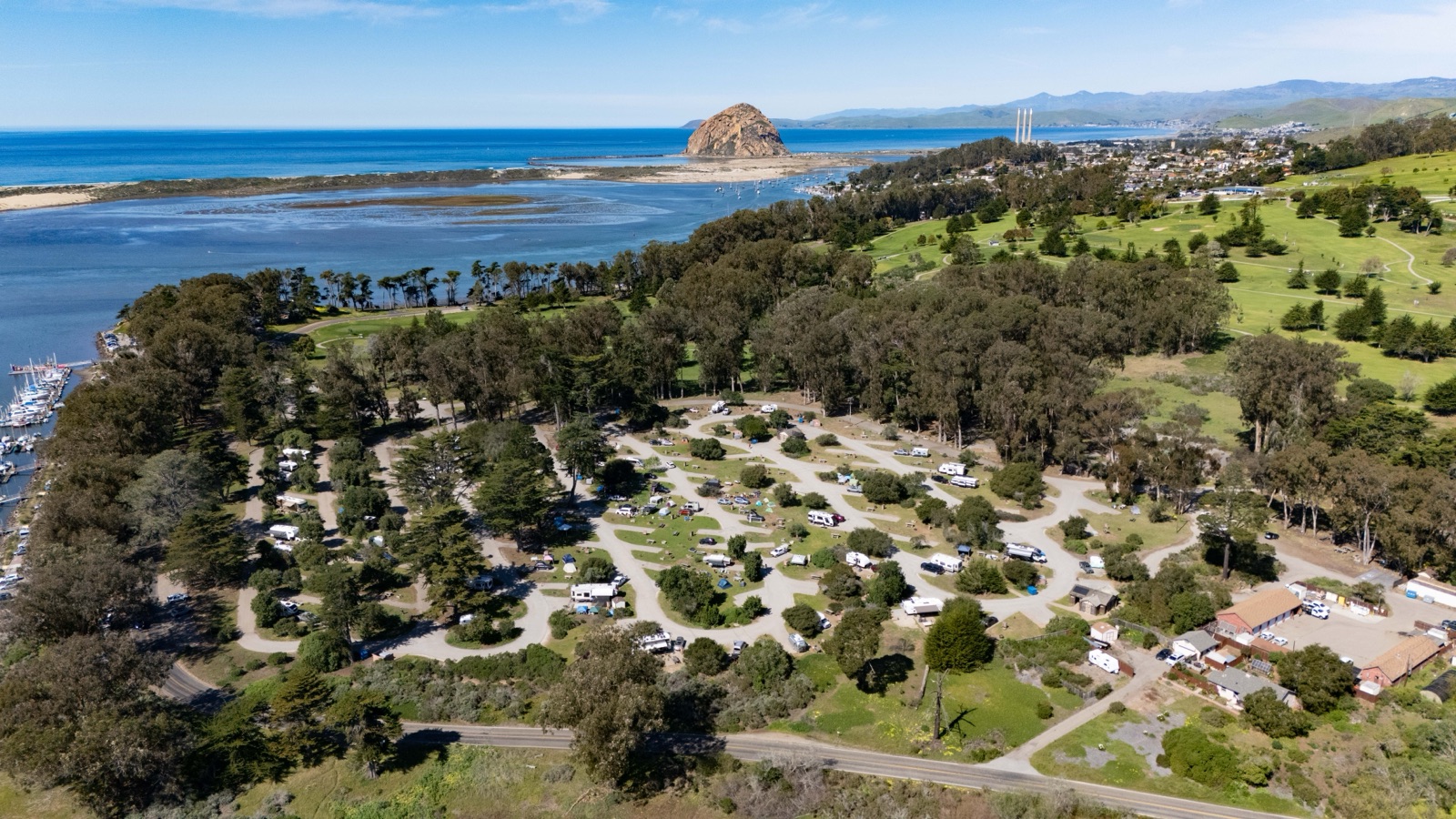Scenic view of Morro Bay campground on a sunny spring day