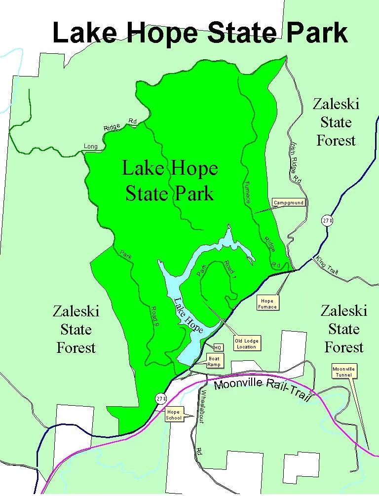 Lake Hope Campground Sites 50-147 & Group Camps