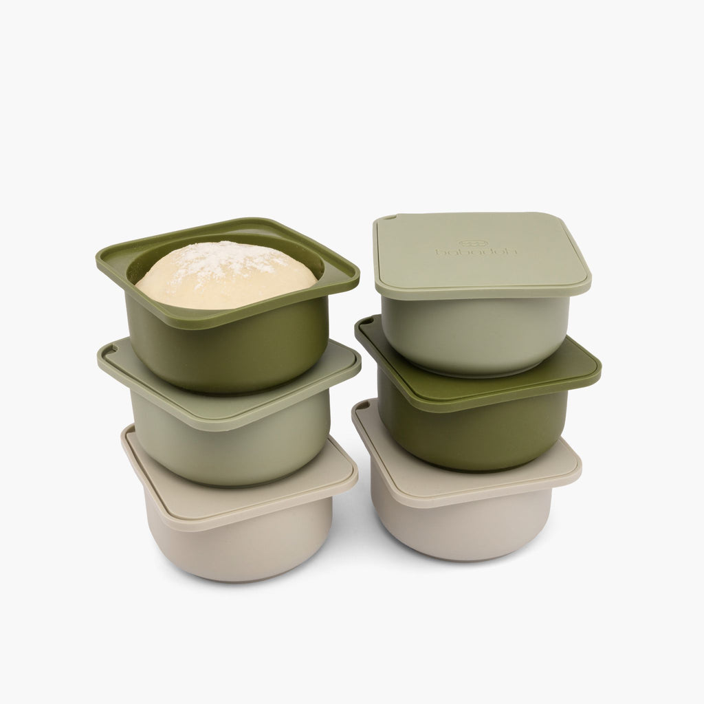 Babadoh Pizza Dough Proofing Silicone Containers, Set of 6