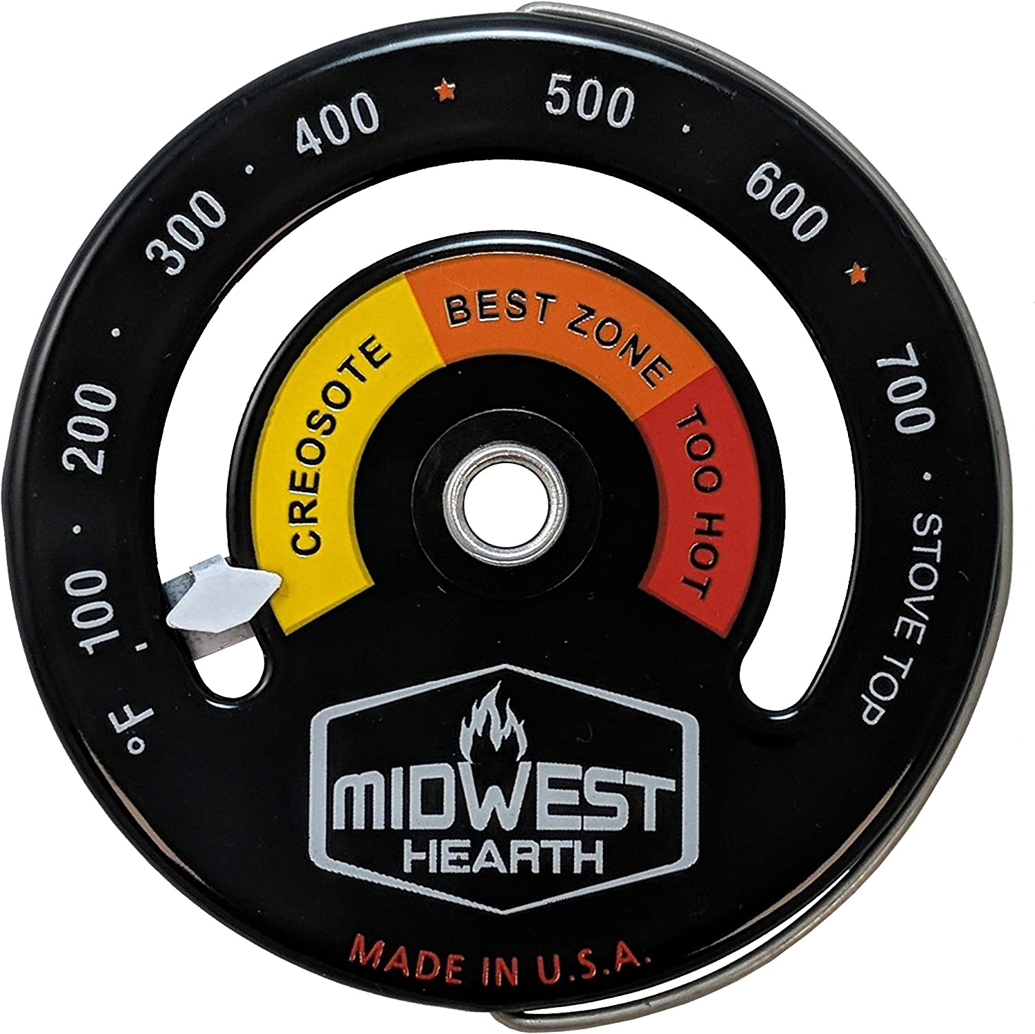 Midwest Hearth Wood Stove Thermometer - Magnetic Stove Top Meter