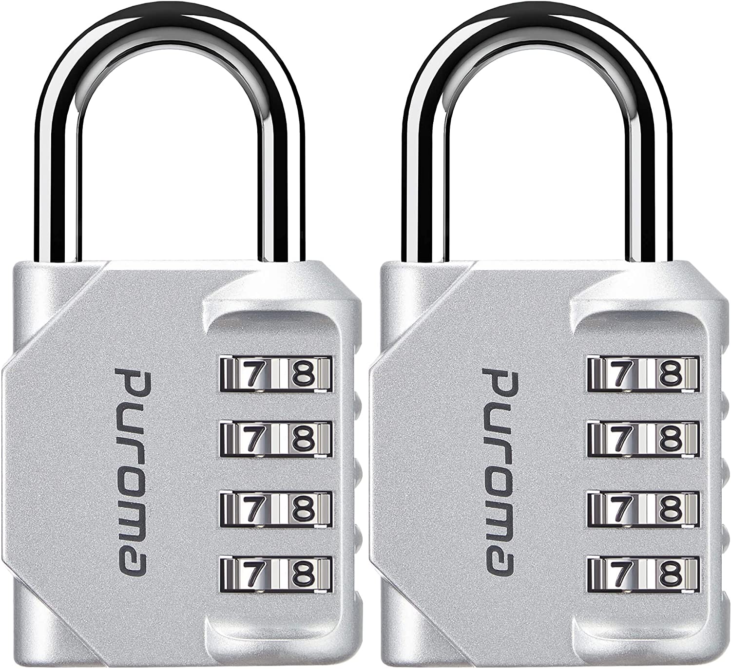 Puroma 2 Pack Combination Lock 4 Digit Outdoor Waterproof Padlock