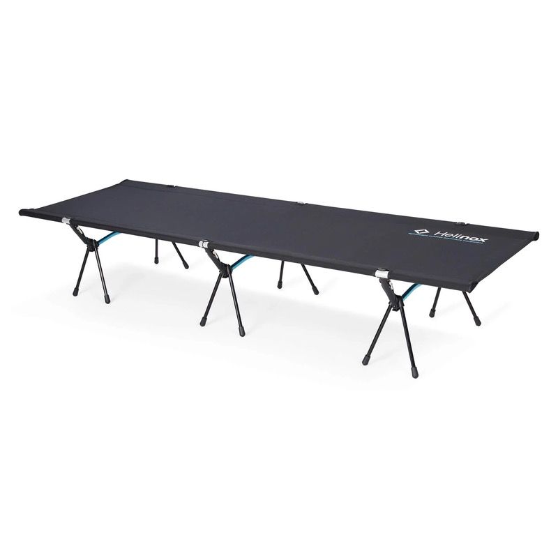 Photo of fully assembled Helinox Cot One Convertible in tent
