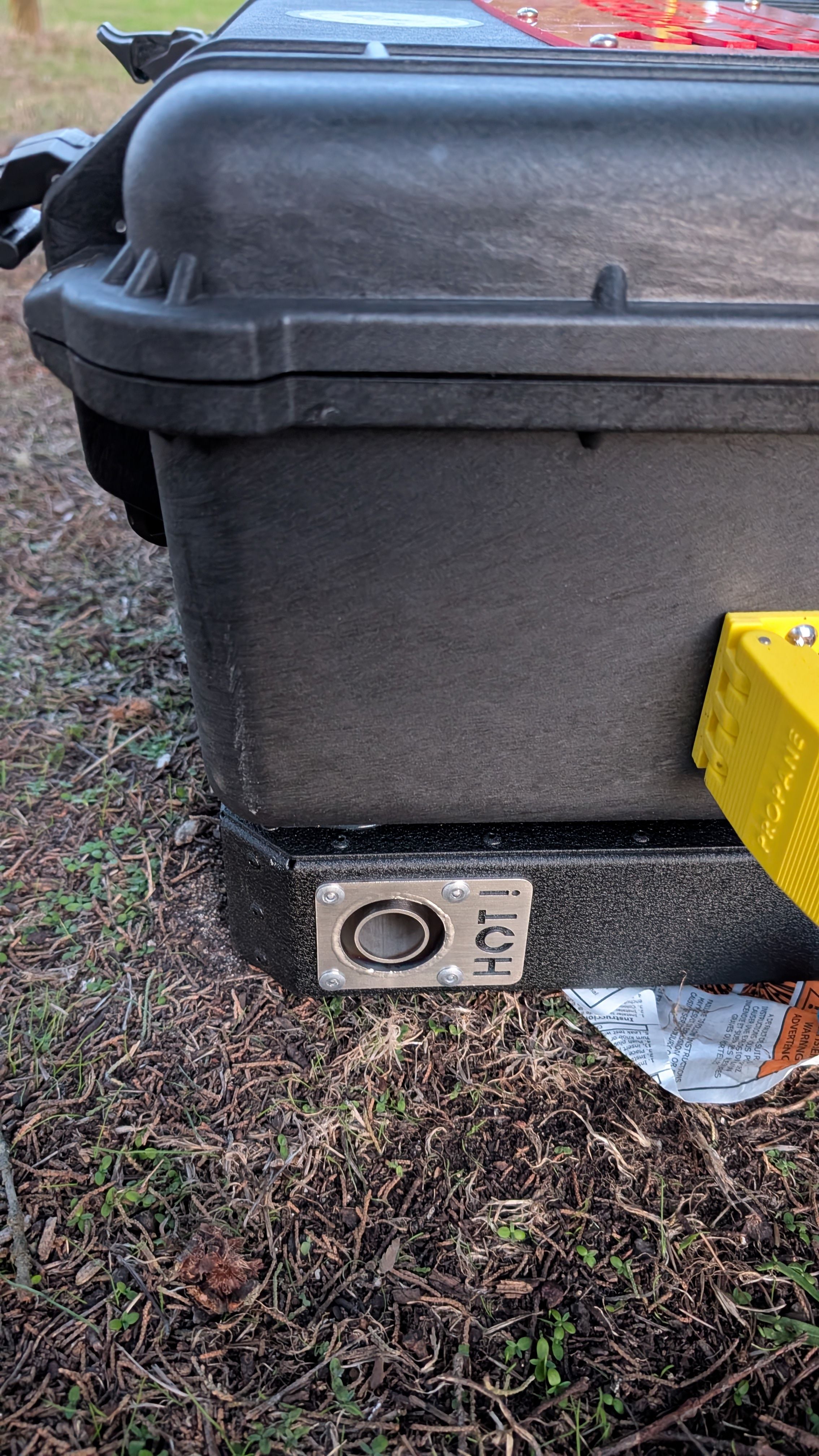 Photo of Propex heater showing exhaust outlet marked with HOT warning