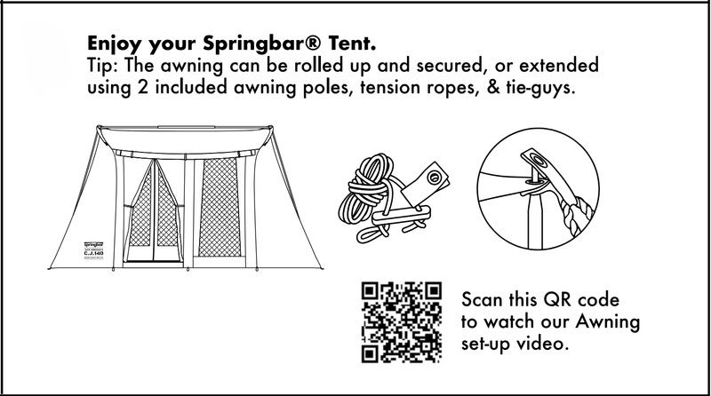 Photo of fully assembled Springbar Classic Jack 140 with awning extended