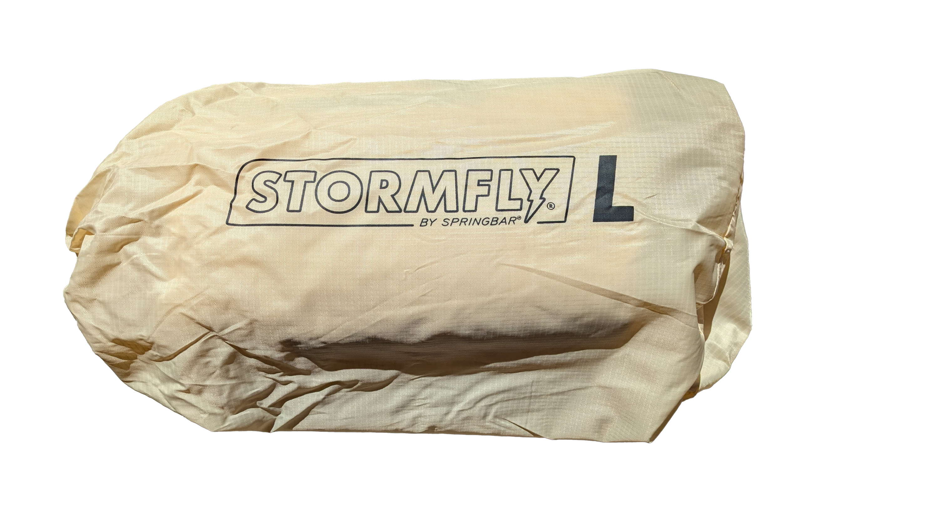 Photo of Stormfly rain fly and stake bag packed in nylon Stormfly bag