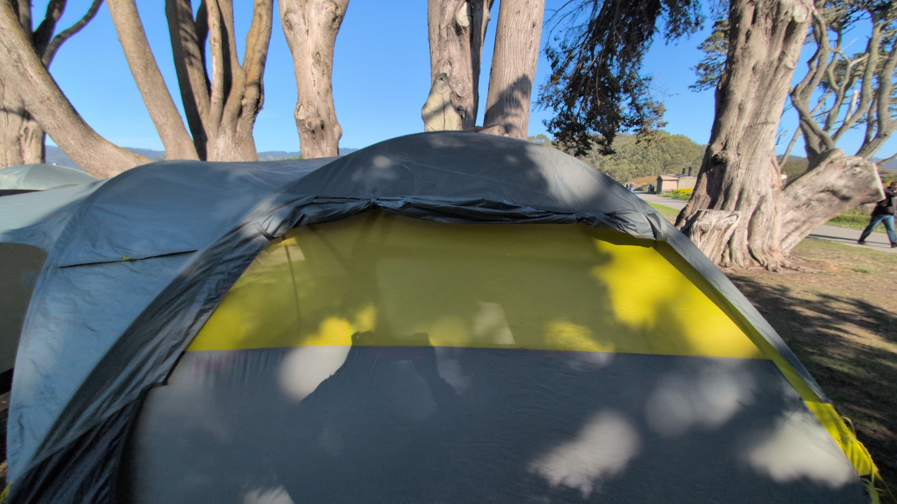 Photo of side window rolled up and toggled