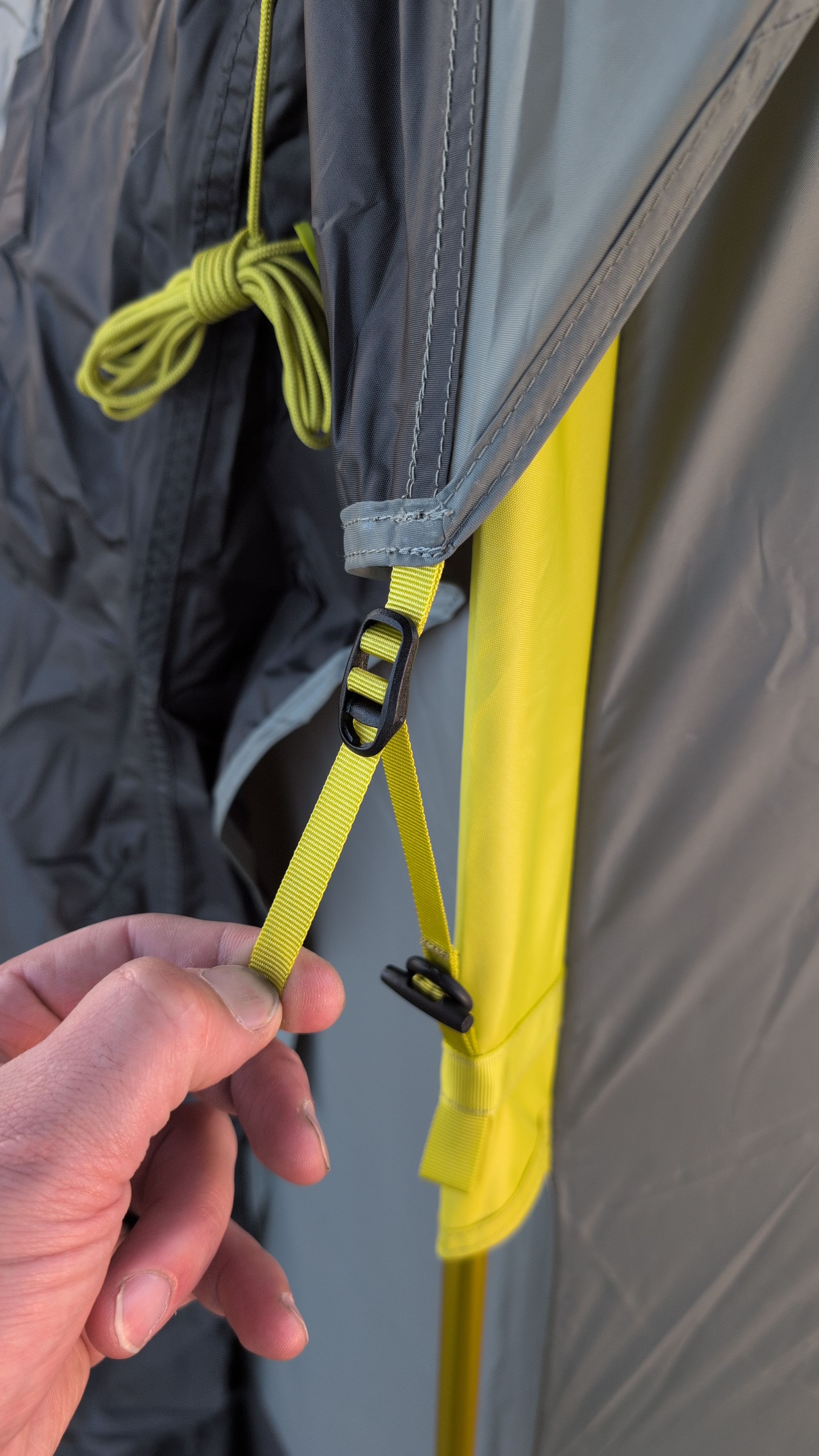 Photo of adjustable corner strap being tightened