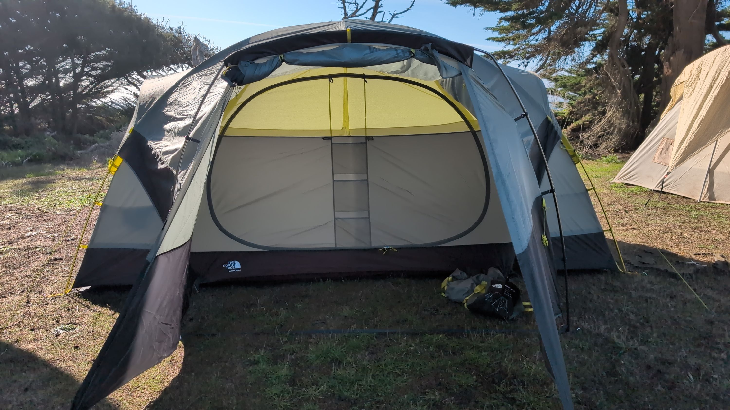 Photo of fully assembled Wawona 8 with vestibule extended