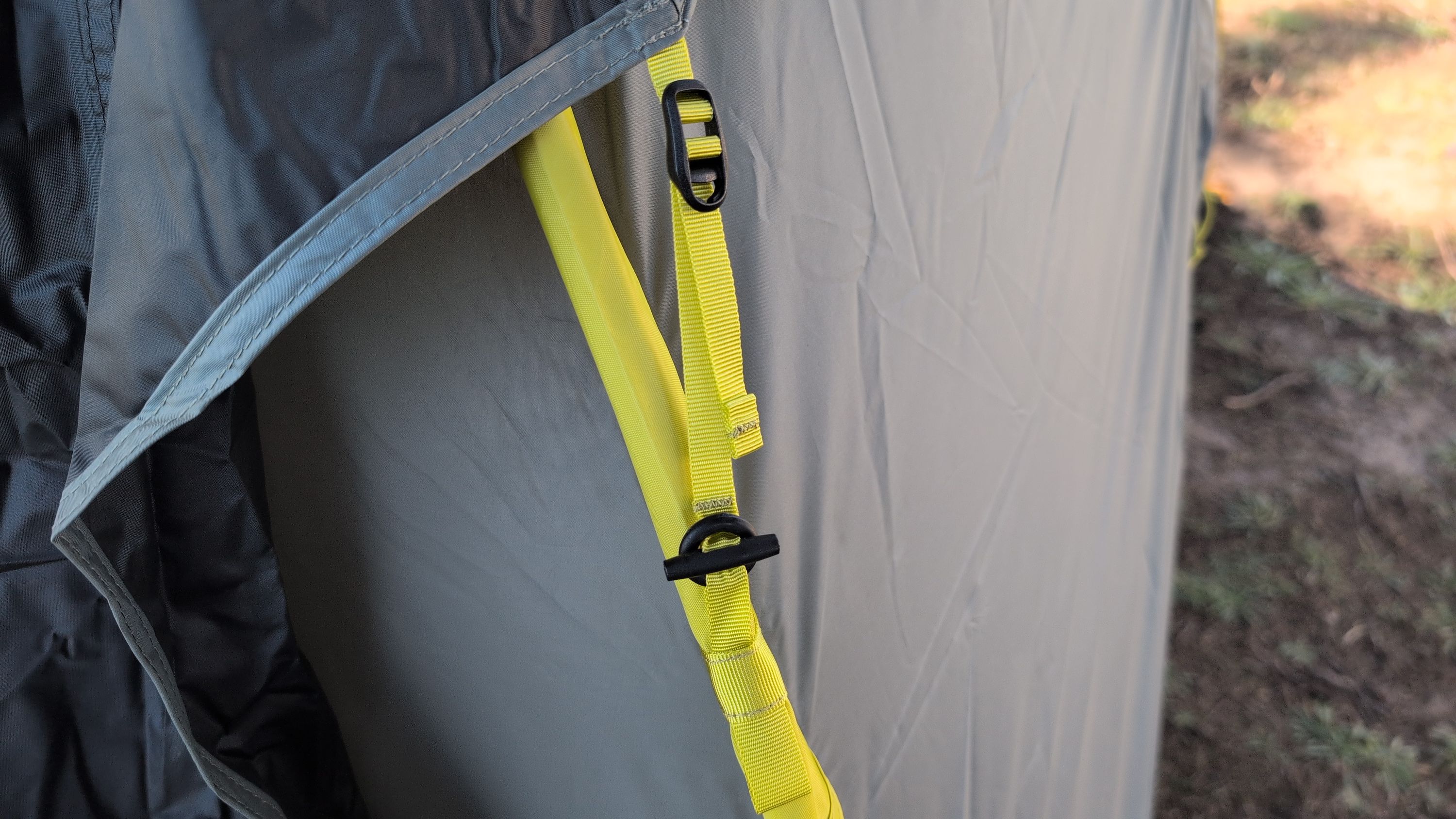 Photo showing front rain-fly attachment points
